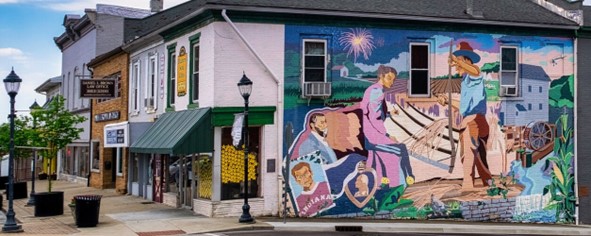 A mural in downtown Salem, IN